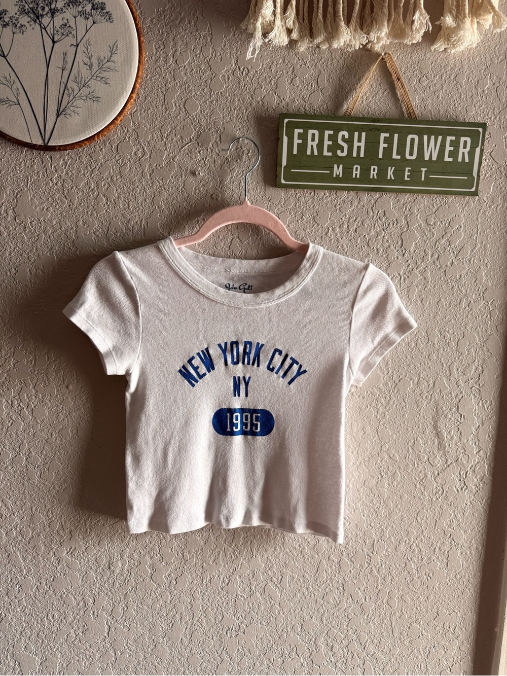 White "New York City 1995" Baby Tee